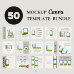 50 mockup canva template bundle